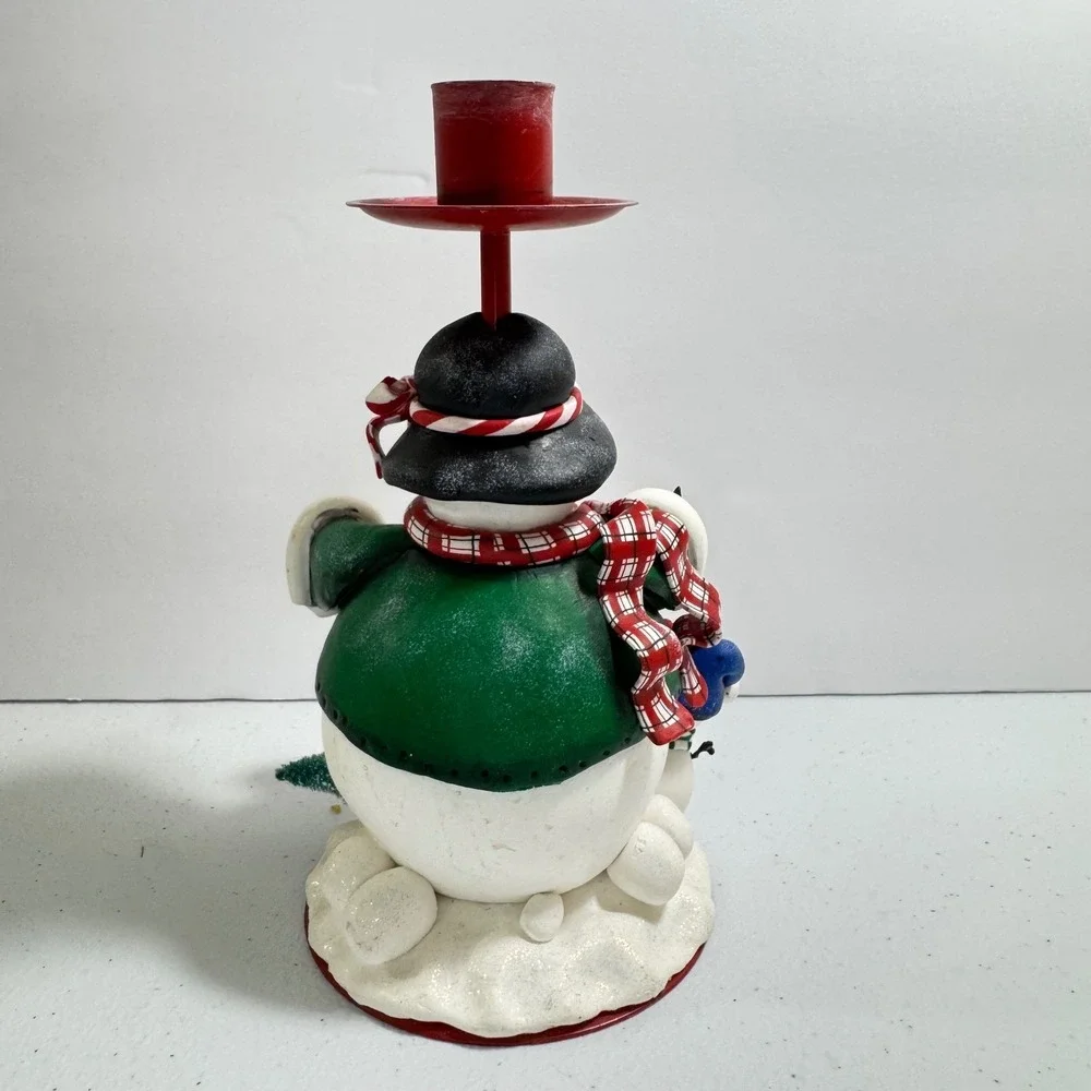 Cute Snowman Candle Holder with Little Snowman Friend Lantern‎ Christmas Decor